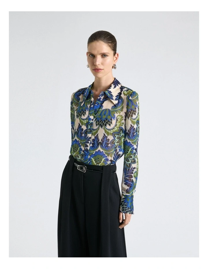 Mirage Satin Shirt in Cream image 1