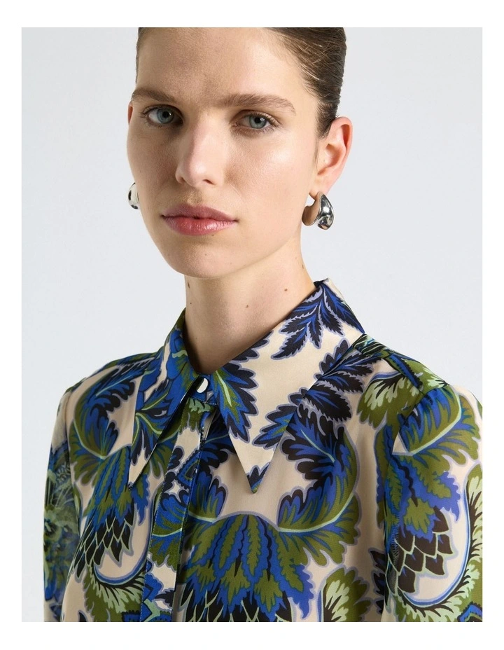 Mirage Satin Shirt in Cream image 3