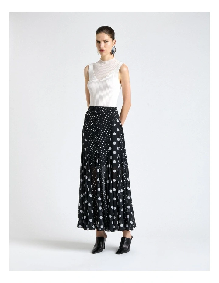 Solid And Sheer Rib Knit Tank in White image 5