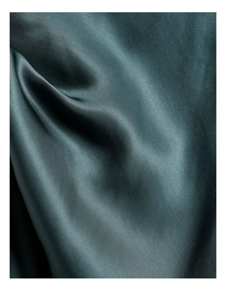 Viscose Satin Draped Midi Dress image 6