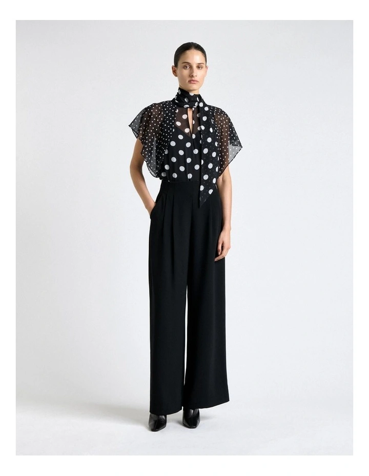 Recycled Crepe Pleated Wide Leg Pant image 1