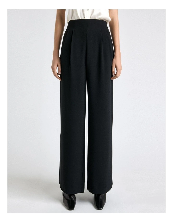 Recycled Crepe Pleated Wide Leg Pant image 3