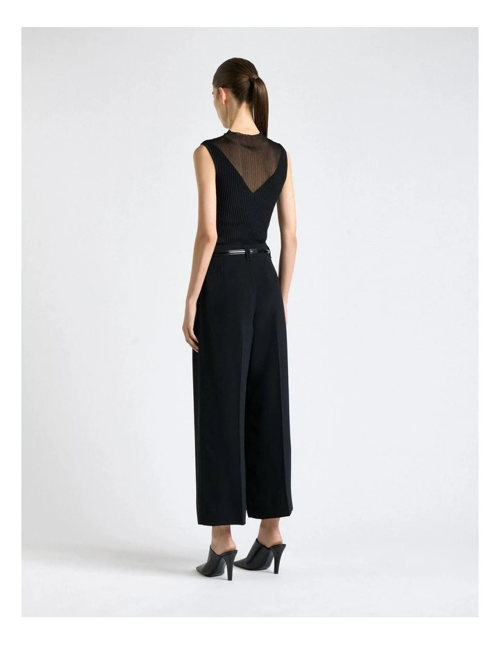 Recycled Crepe Cropped Leg Pant in Black image 2