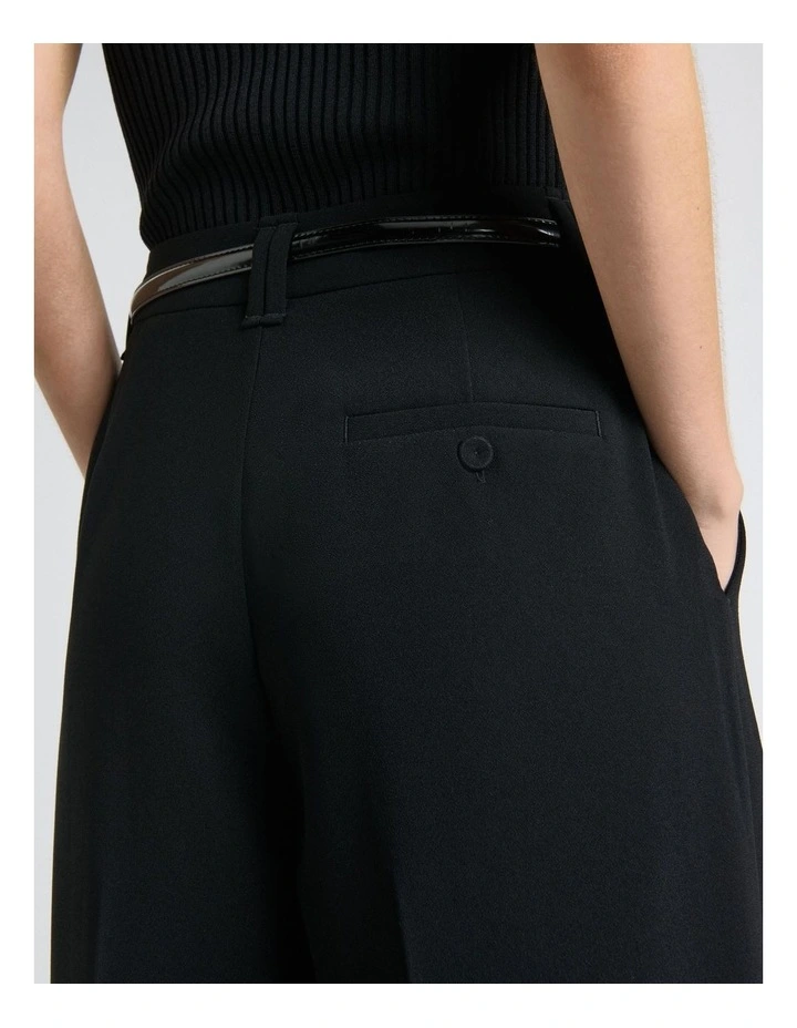 Recycled Crepe Cropped Leg Pant in Black image 5