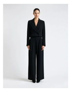Recycled Crepe Bolero Cropped Jacket