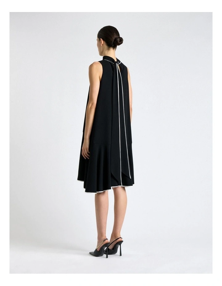 Recycled Crepe Tie Neck Mini Dress image 2