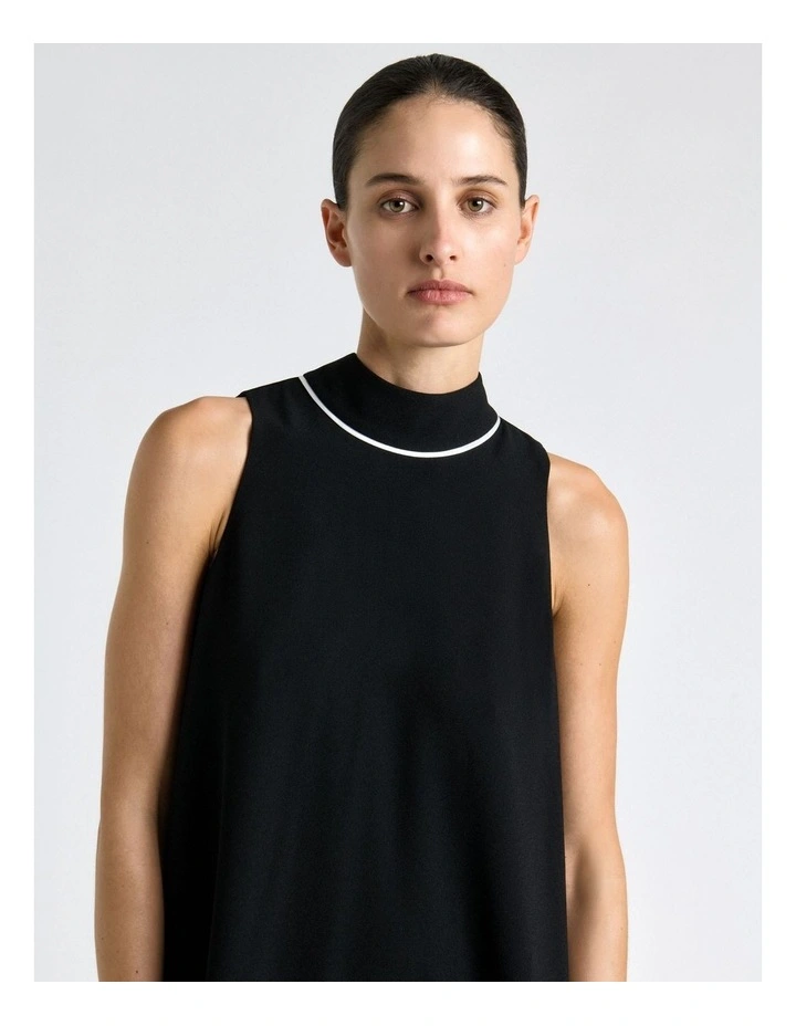Recycled Crepe Tie Neck Mini Dress image 3