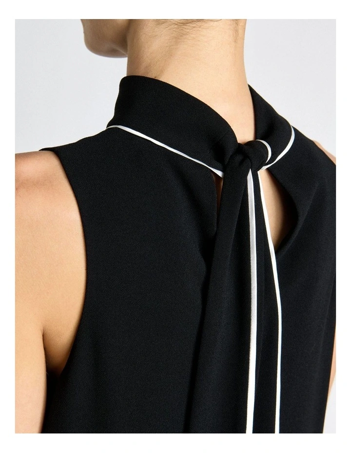 Recycled Crepe Tie Neck Mini Dress image 4