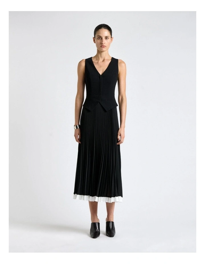 Recycled Crepe Pleated Midi Dress image 1