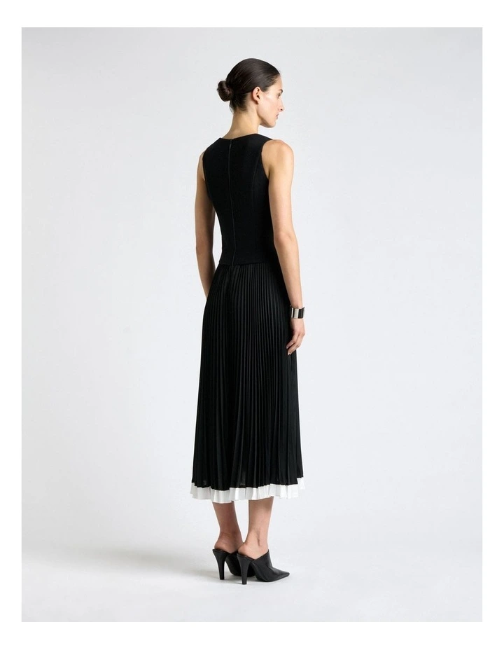 Recycled Crepe Pleated Midi Dress image 2