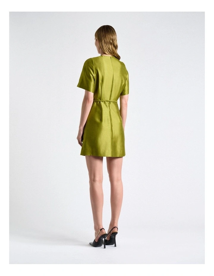 Viscose Lurex Mini Dress in Green image 2