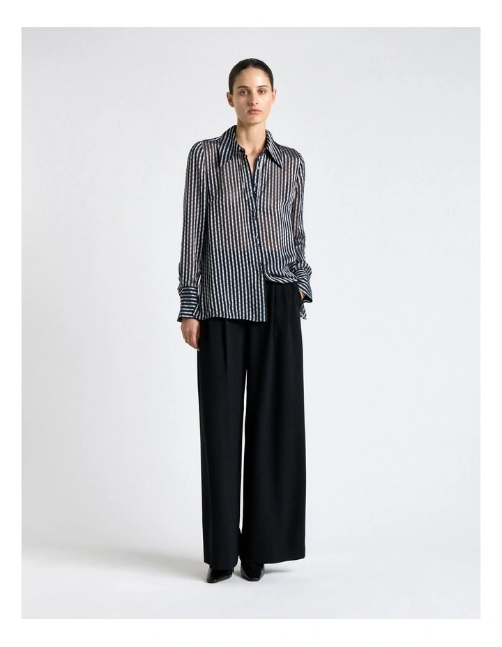 Burnout Textured Stripe Shirt in Blue image 1
