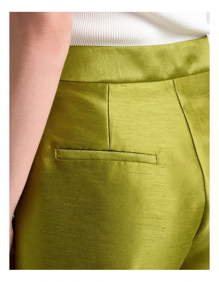 Viscose Lurex Cropped Pant in Green image 5