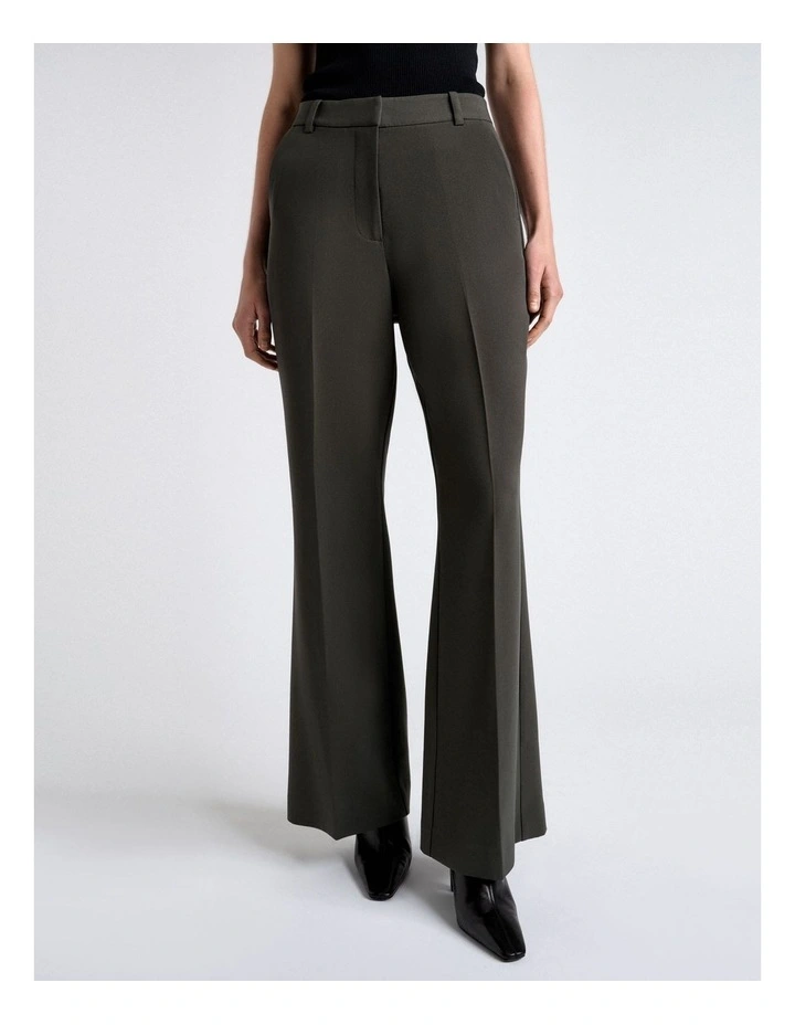 Acetate Crepe Bootleg Pant in Green image 1