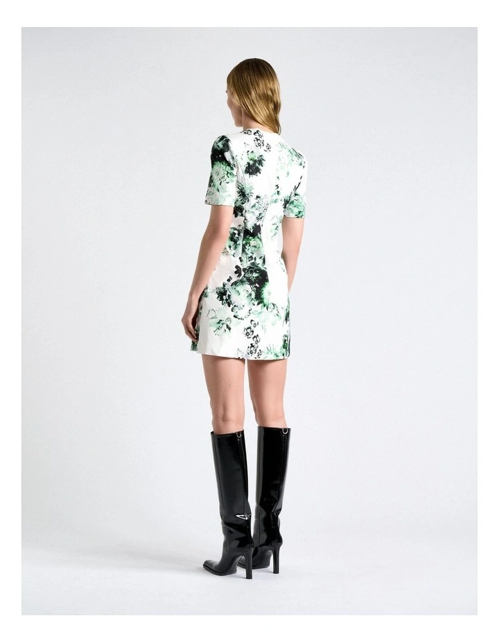 Graphic Blooms Zip Mini Dress image 2