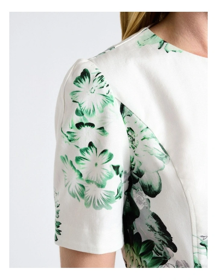 Graphic Blooms Zip Mini Dress image 4