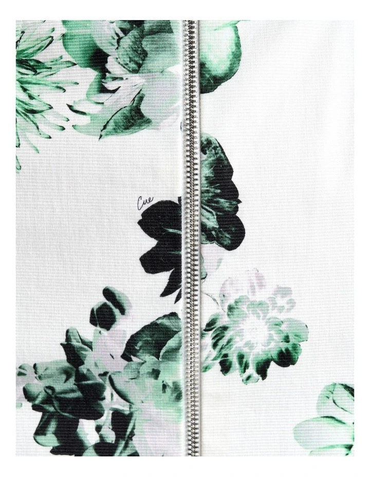 Graphic Blooms Zip Mini Dress image 6