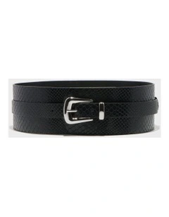 Leather Corset Belt in Black