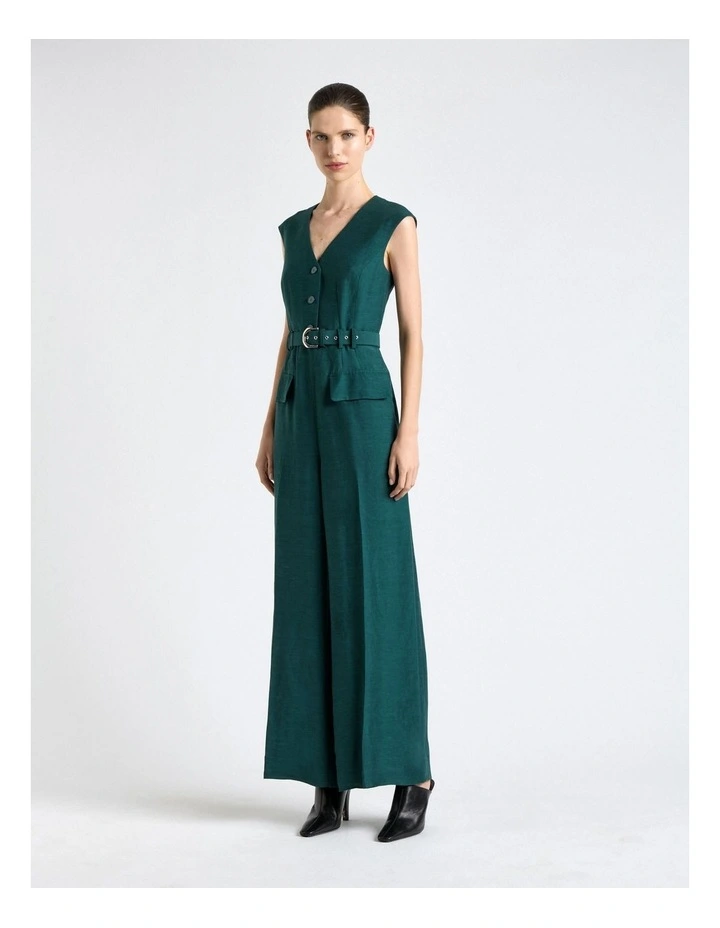 Pine Viscose Blend Sleeveless Jumpsuit image 1