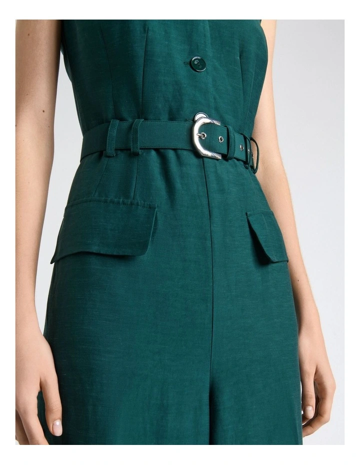 Pine Viscose Blend Sleeveless Jumpsuit image 4