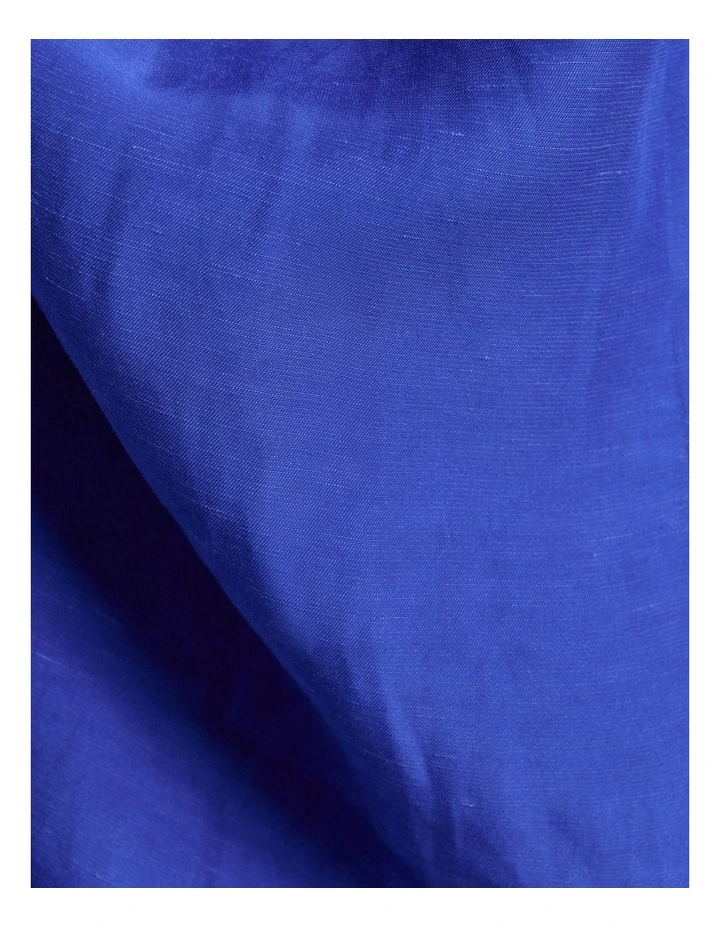 Viscose Blend Sculpted Bodice Dress in Bright Blue image 6