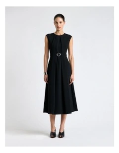Recycled Crepe Sculpted Midi Dress
