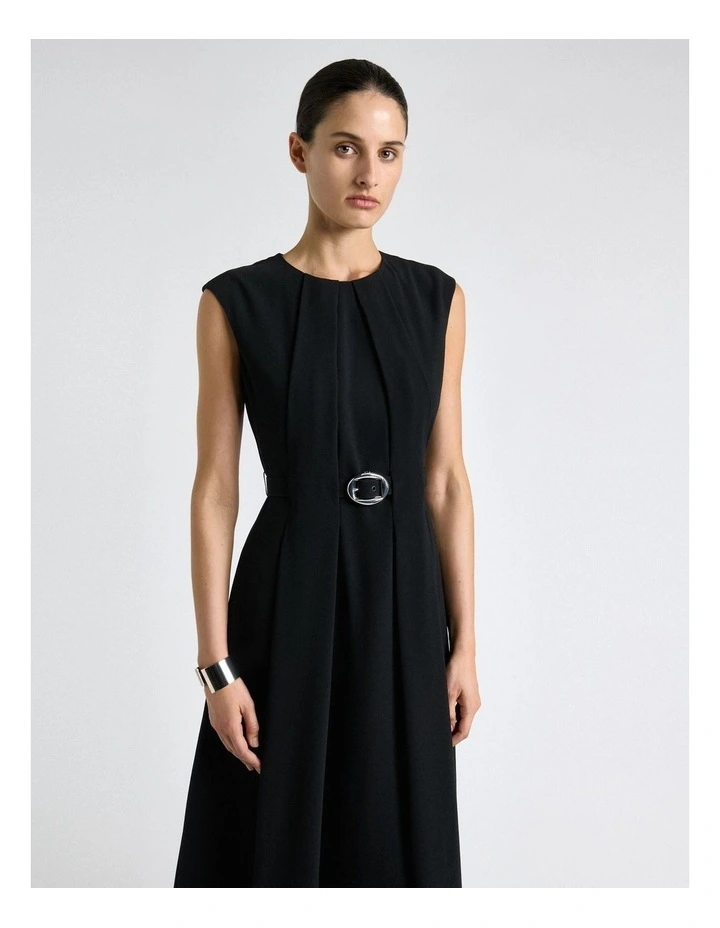 Recycled Crepe Sculpted Midi Dress image 3