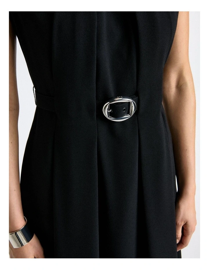 Recycled Crepe Sculpted Midi Dress image 4