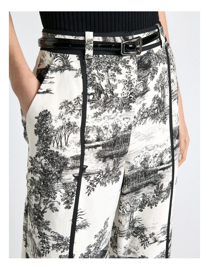 Porcelain Toile Cropped Pant in Cream image 4