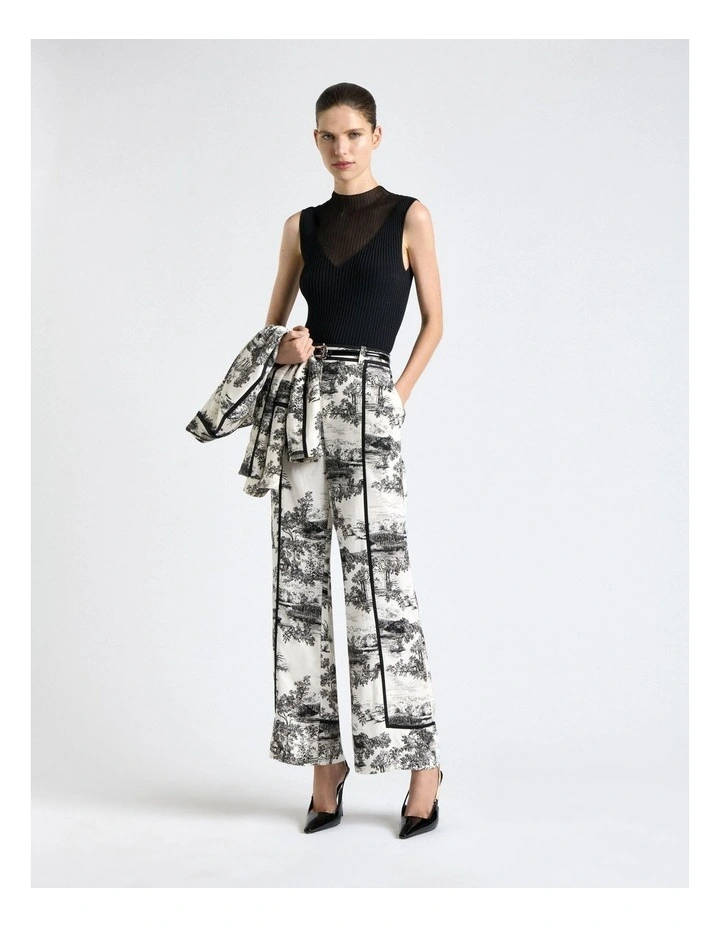 Porcelain Toile Cropped Pant in Cream image 5