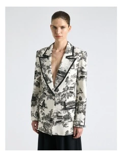Porcelain Toile Blazer