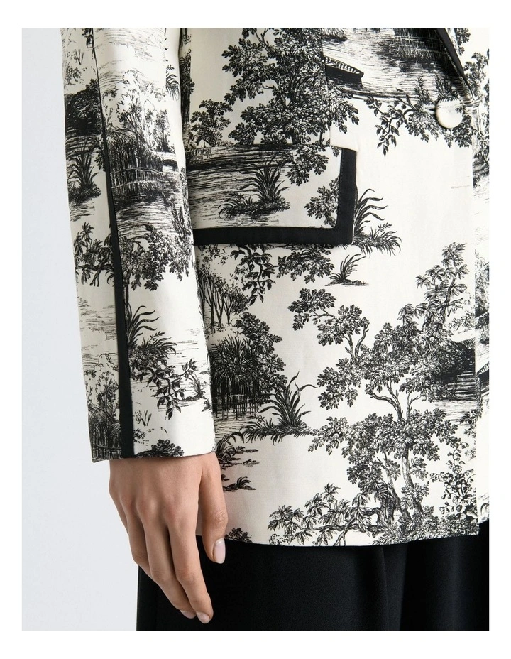 Porcelain Toile Blazer in Cream image 5
