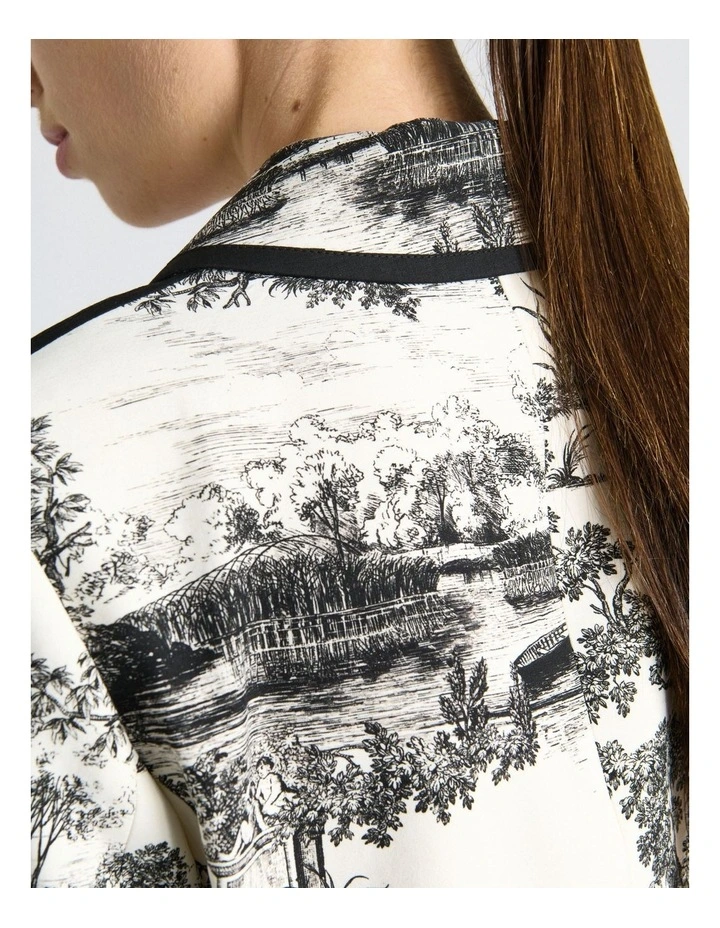 Porcelain Toile Blazer in Cream image 6