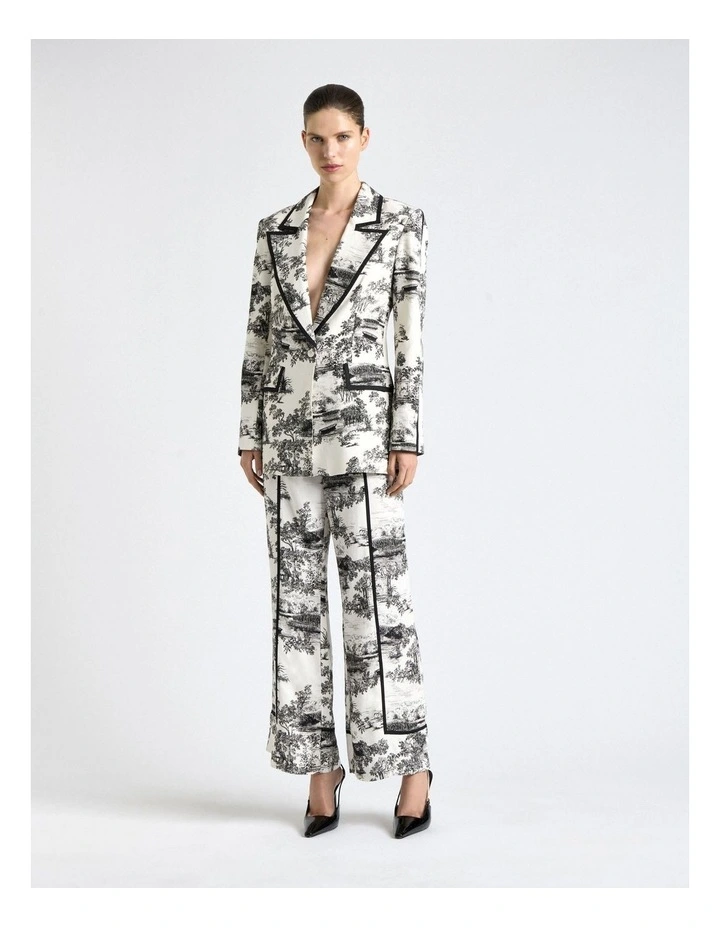 Porcelain Toile Blazer in Cream image 7