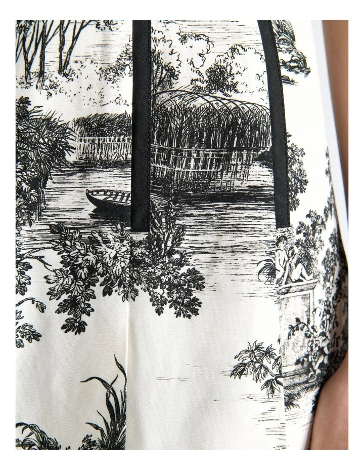 Porcelain Toile Mini Dress in Cream image 6
