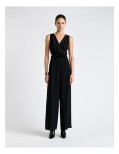 Recycled Crepe Draped Neck Jumpsuit