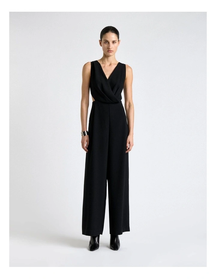 Recycled Crepe Draped Neck Jumpsuit image 1