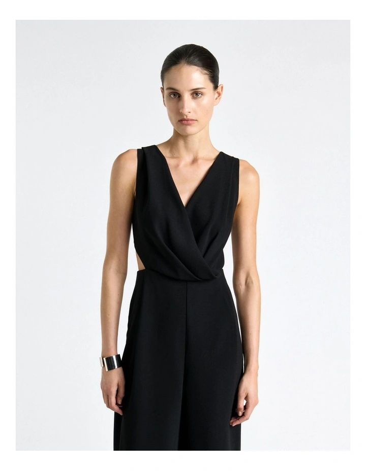 Recycled Crepe Draped Neck Jumpsuit image 3