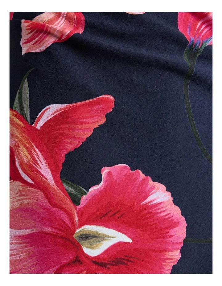 Serenade Drape Neck Midi Dress in Blue image 5