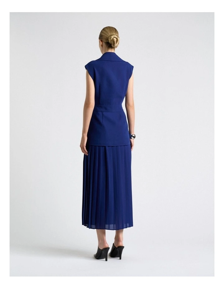 Recycled Double Weave Pleated Trench Midi Dress image 2