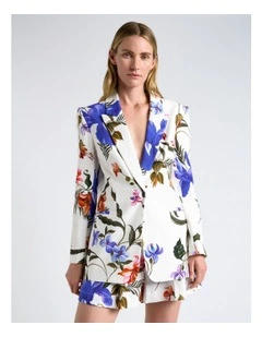 Ivory Tropical Reverie Blazer in White