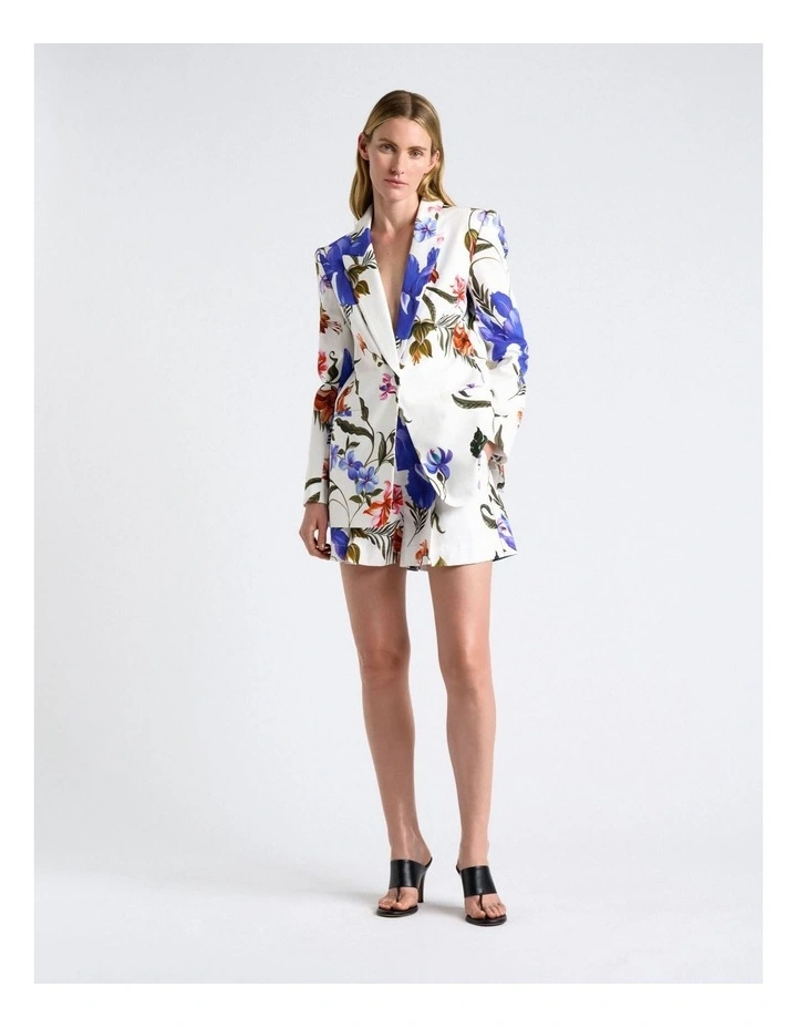 Ivory Tropical Reverie Blazer in White image 3