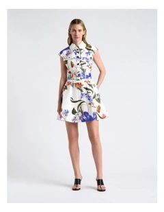 Ivory Tropical Reverie Mini Dress in White