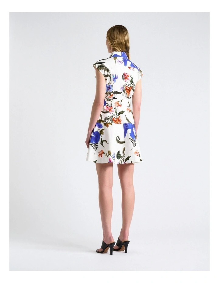 Ivory Tropical Reverie Mini Dress in White image 2