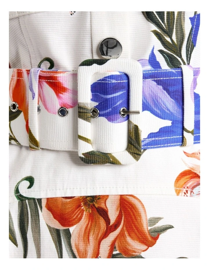 Ivory Tropical Reverie Mini Dress in White image 5