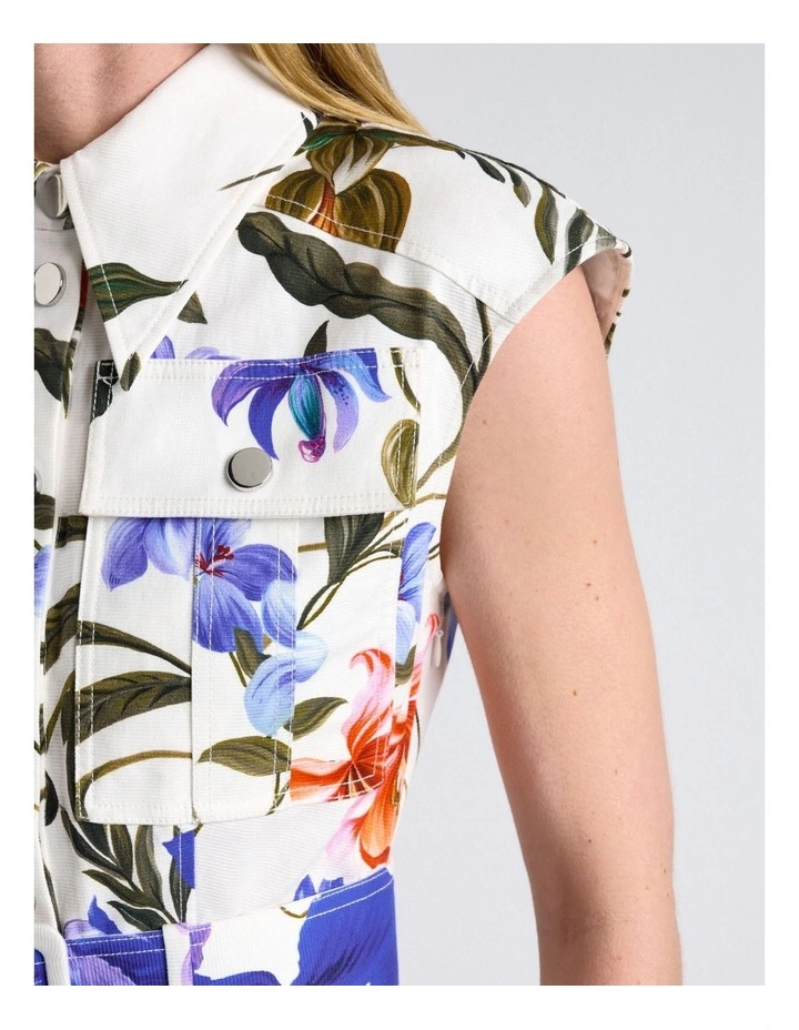 Ivory Tropical Reverie Mini Dress in White image 6