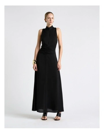 Stretch Viscose Maxi Dress in Black