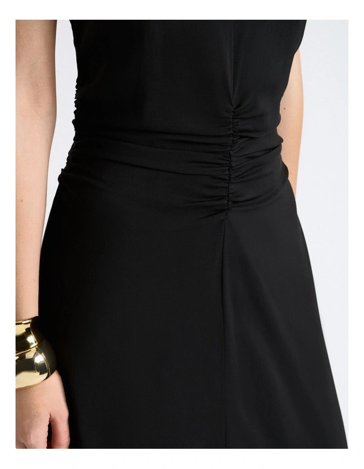 Stretch Viscose Maxi Dress in Black image 4