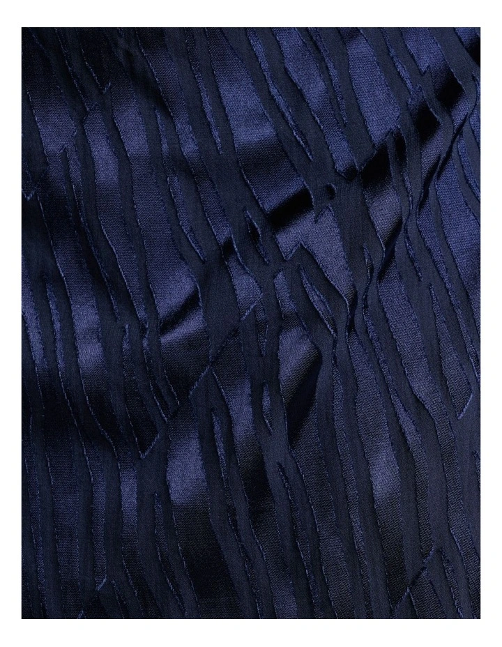 Broken Stripe Burnout Asymmetric Midi Dress in Blue image 5