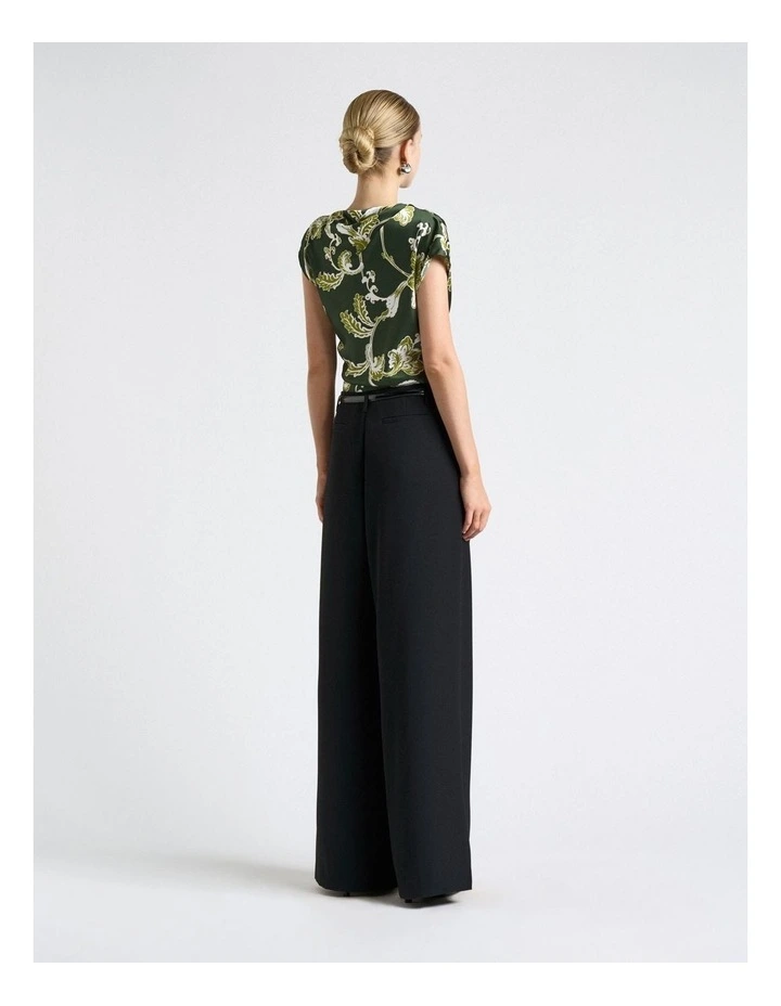 Chintz Floral Draped Top in Green image 2